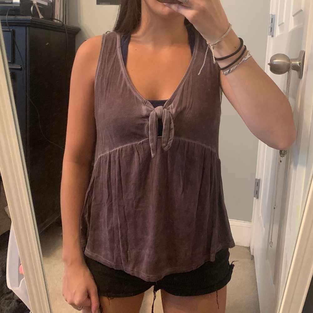 Purple American Eagle tie tank